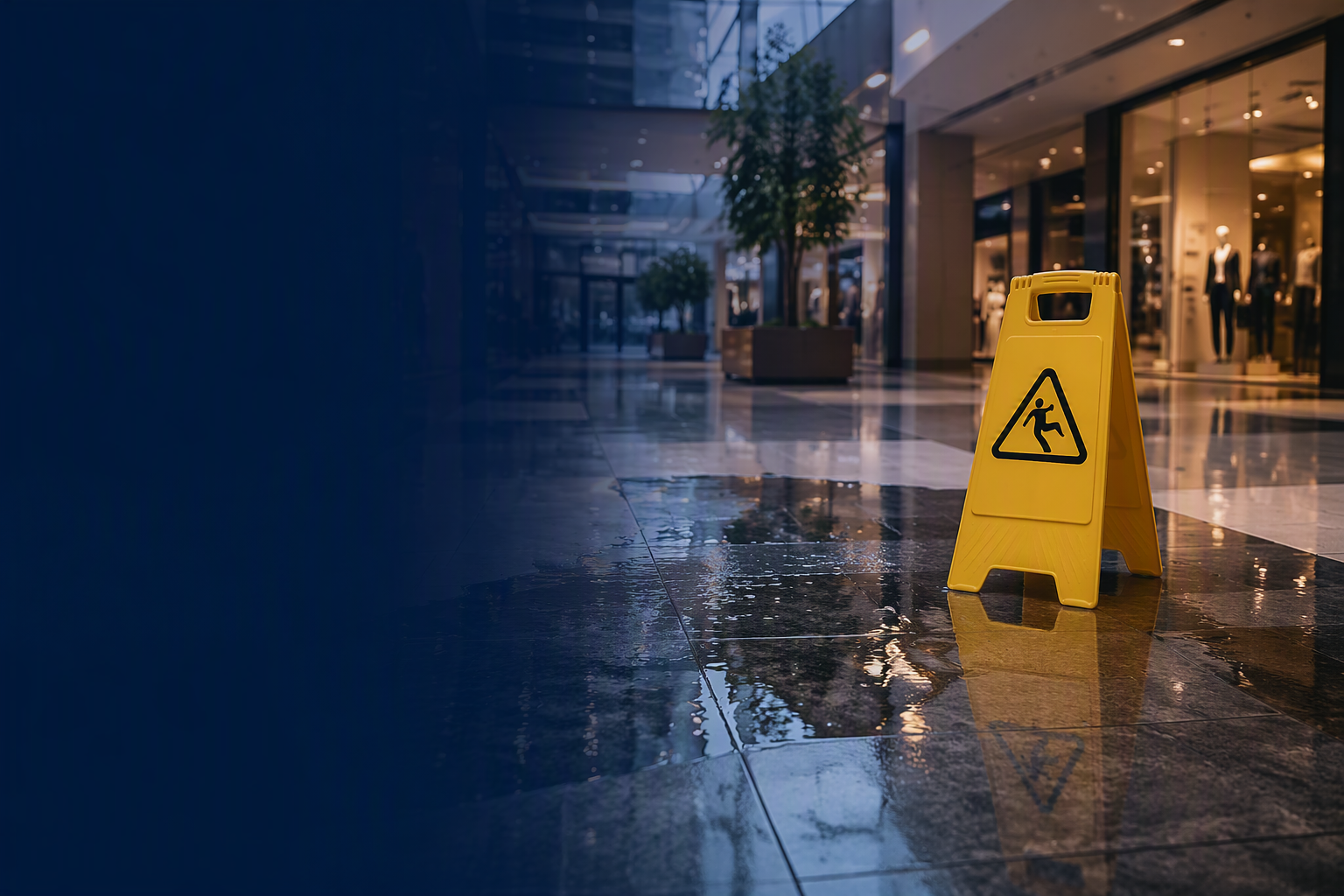 Wet floor hazard for slip and fall compensation claims