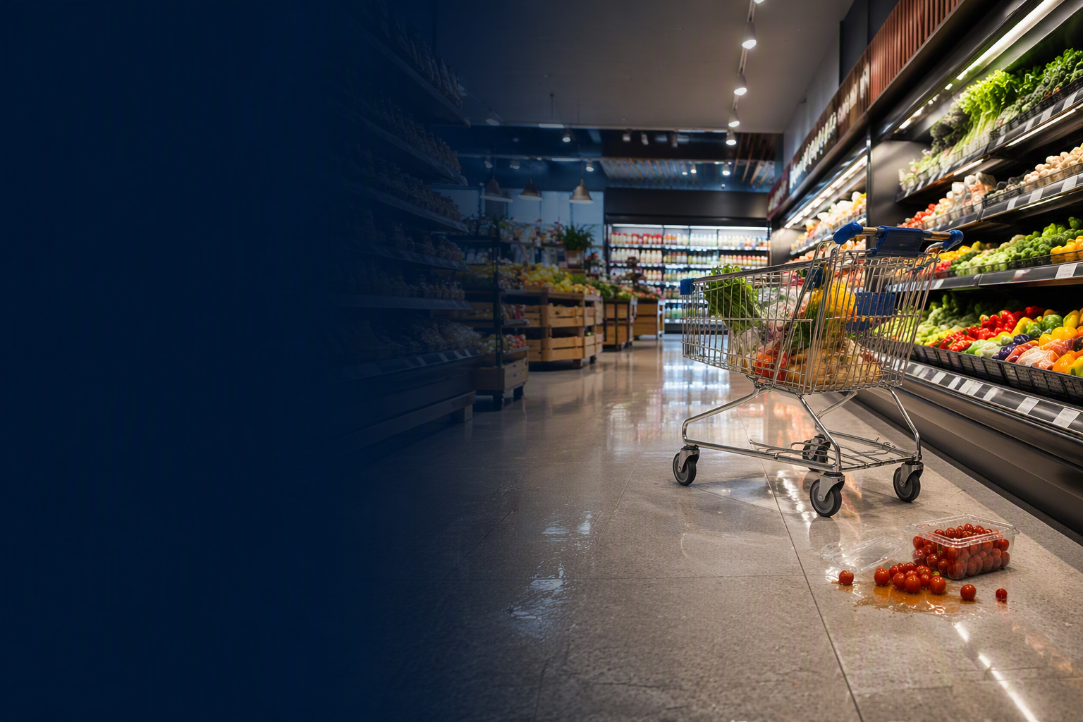 Supermarket aisle hazard for supermarket injury compensation claims